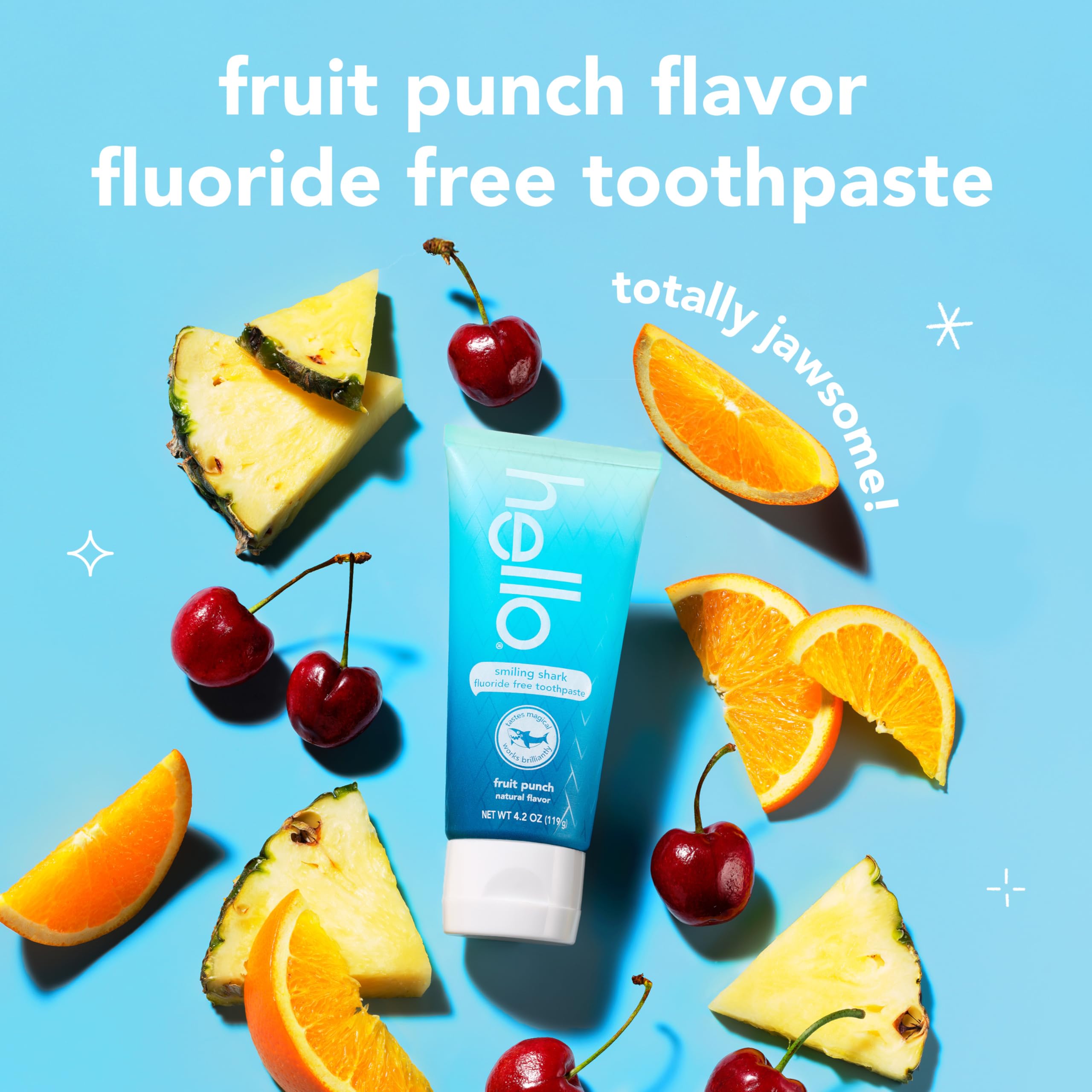Emballage Hello dentifrice enfant avec dessin de dauphin, aspect ludique et engageant