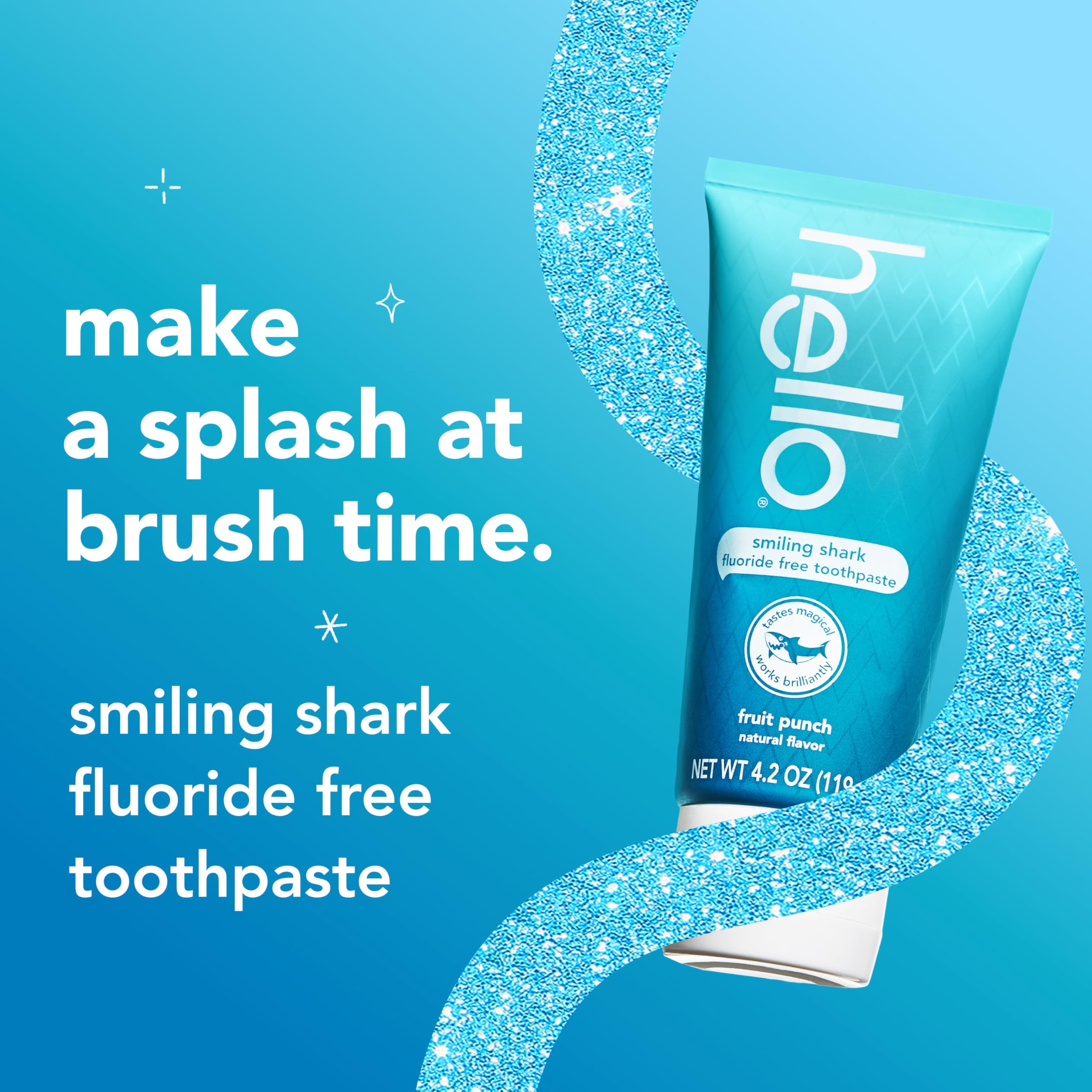 Tube Hello dentifrice enfant saveur fruit punch, goût attrayant pour encourager le brossage