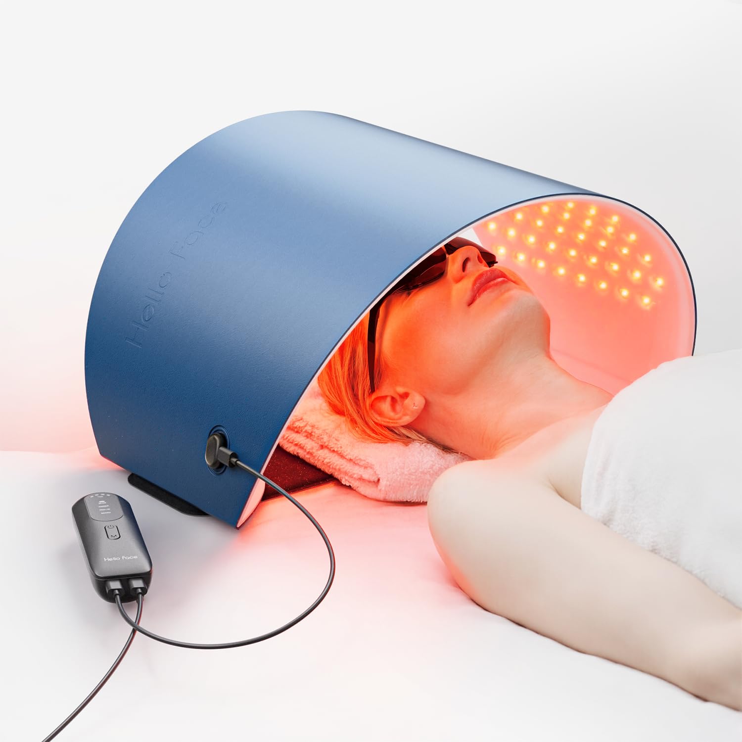 Hello Face: masque LED rouge pour visage et cou, soin à domicile simple