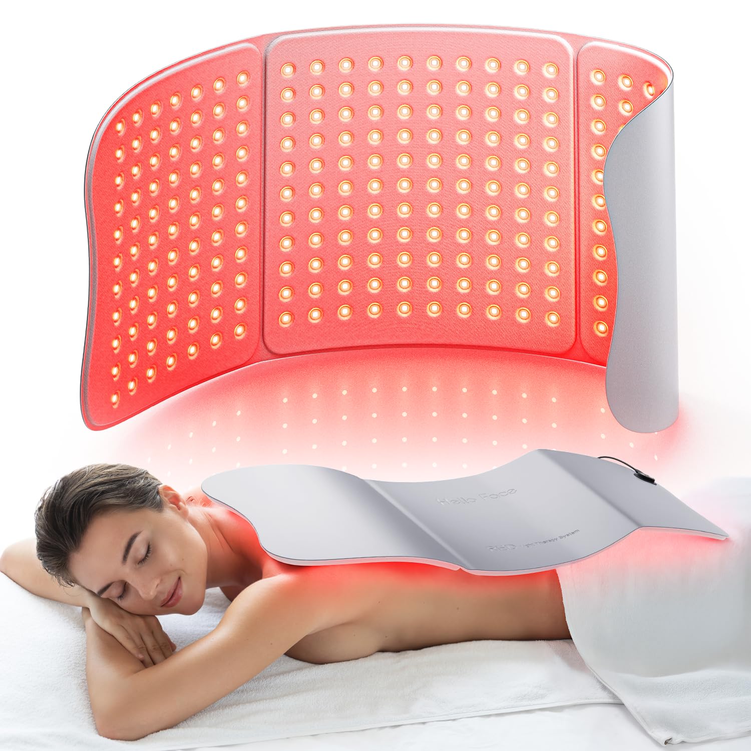 Hello Face tapis lumière rouge pour le corps et le dos, couverture complète et détente.