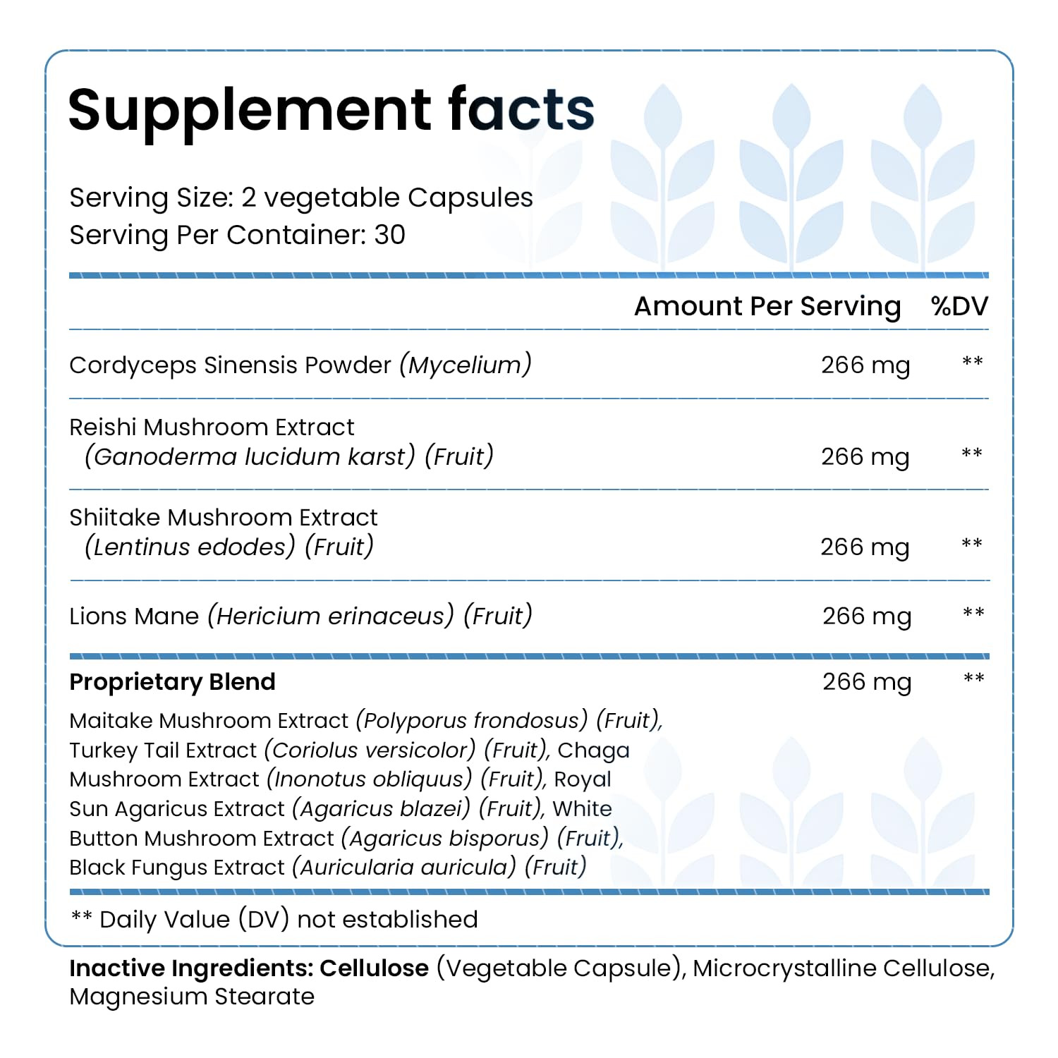 HELLO HEALTH Complexe Champignons Cerveau Heureux – capsules faciles à prendre pour l énergie