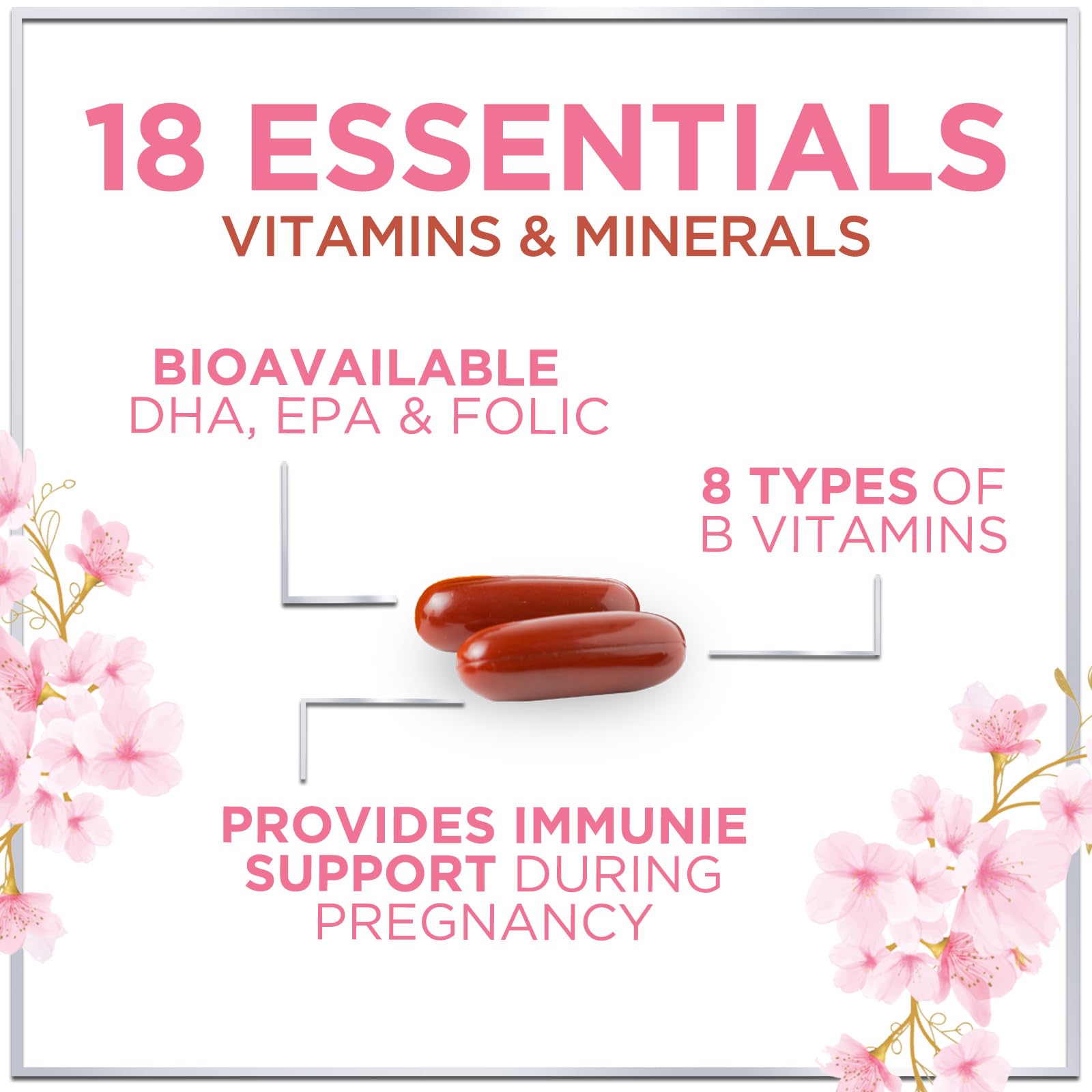 Hello Lovely! Vastes vitamines A/C/D/B6/B12 dans la boîte prénatale Hello Lovely.