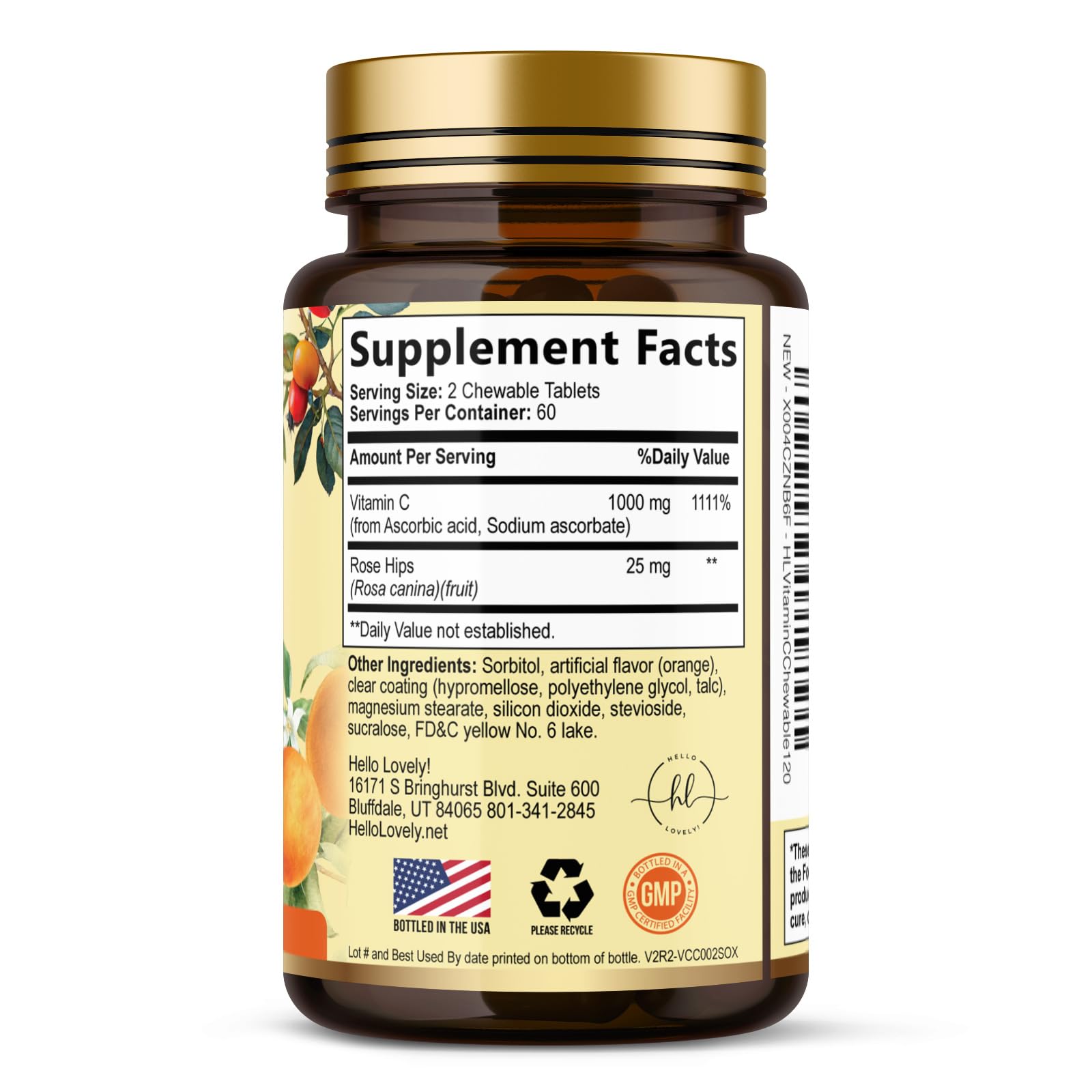 Complément alimentaire quotidien Hello Lovely vitamine C 1000 mg.