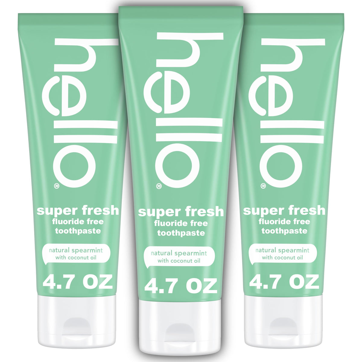 Hello Super Fresh sans fluorure: dentifrice en tube, haleine fraîche après brossage.