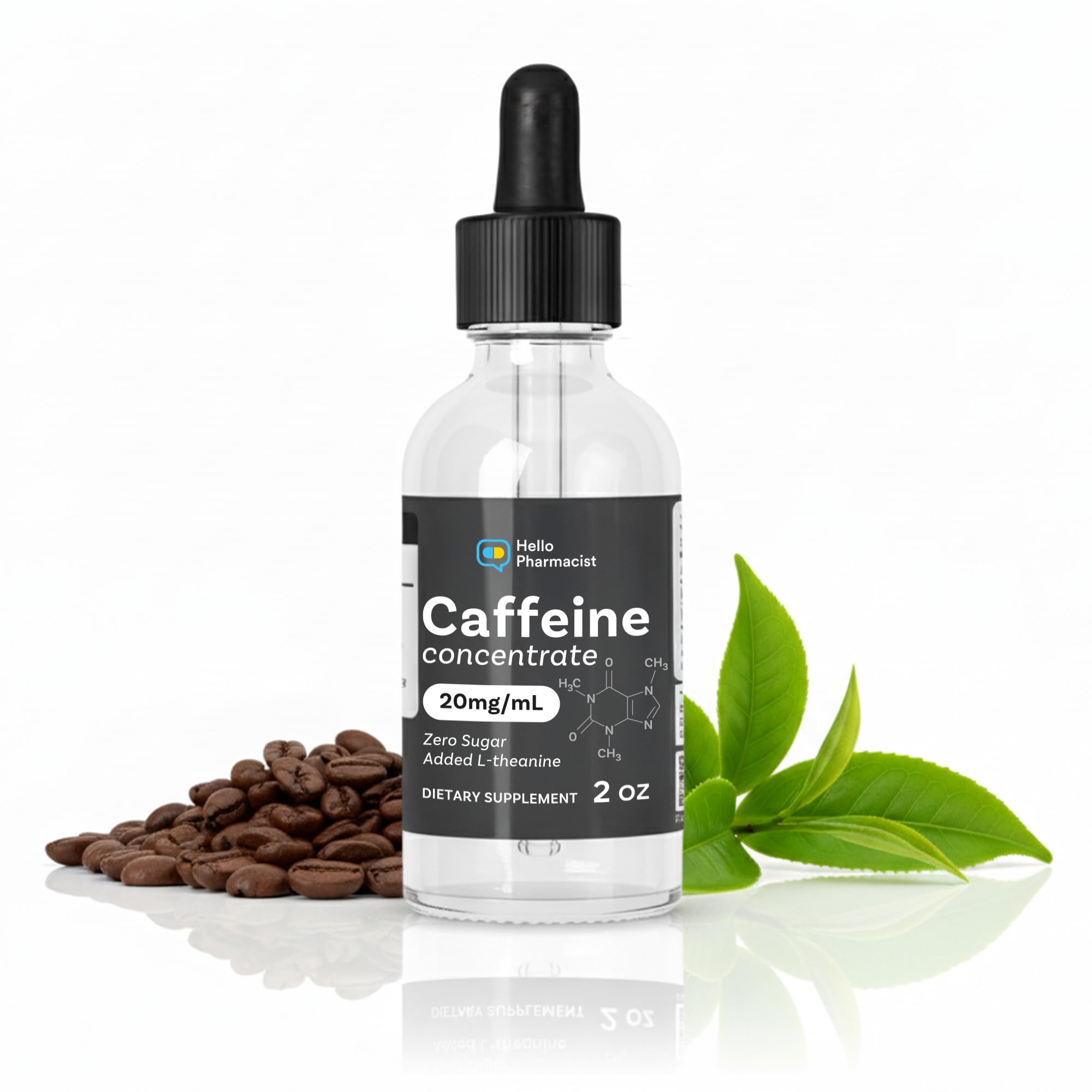 HelloPharmacist caféine gout-ananas, arôme agréable sans sucre, énergie contrôlée.