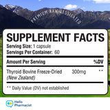 HelloPharmacist Thyroïde 300mg — capsules faciles à avaler pour une prise quotidienne.