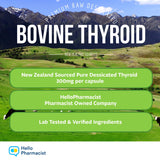 HelloPharmacist Thyroïde 300mg — ingrédients bovins de qualité pour une source naturelle.