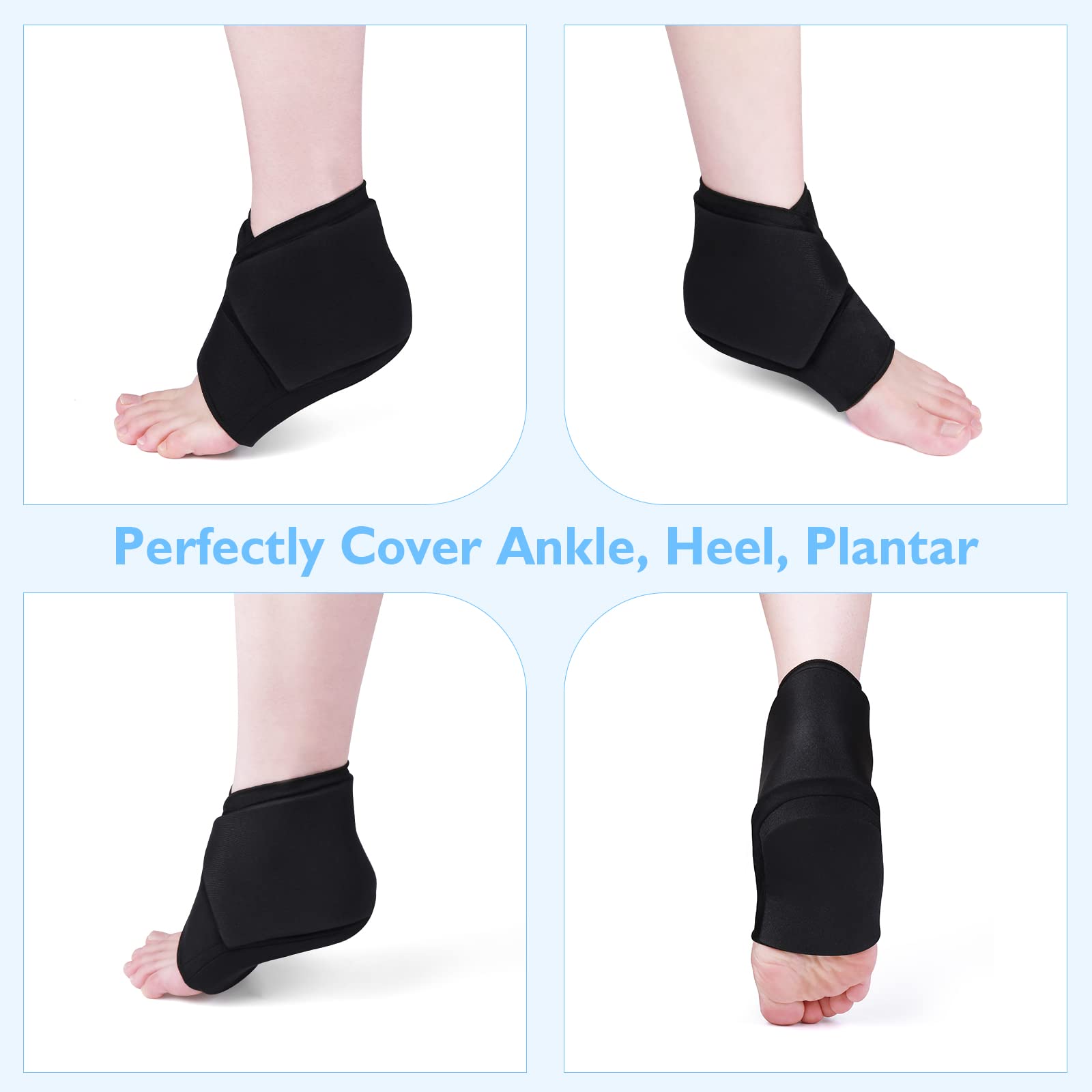 Helthrelife pack glace cheville velcro reglable porté des deux pieds