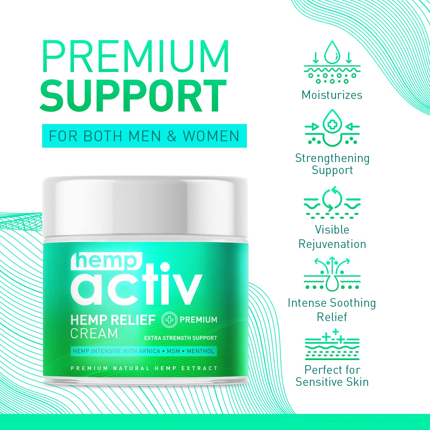 Hemactiv Crème zone cible : massage sur dos, épaules et genoux.
