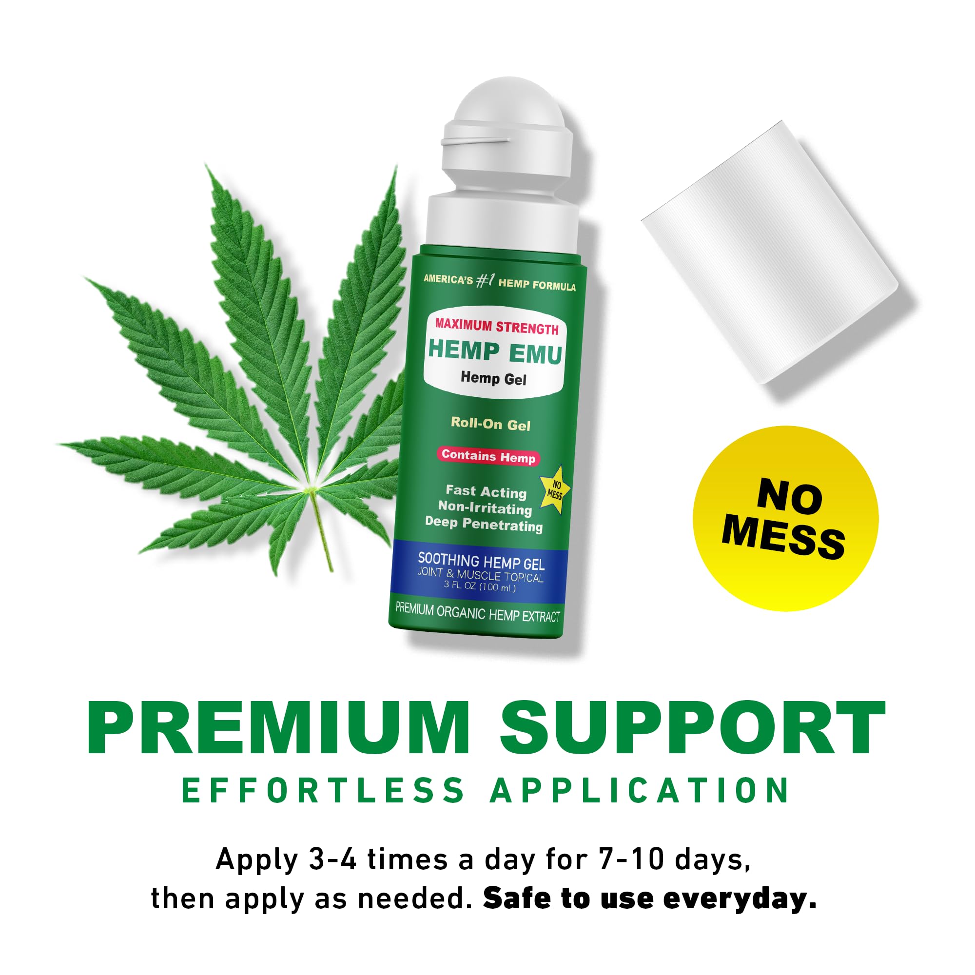 Hemp Emu gel rouleau soulage les muscles après l'effort.