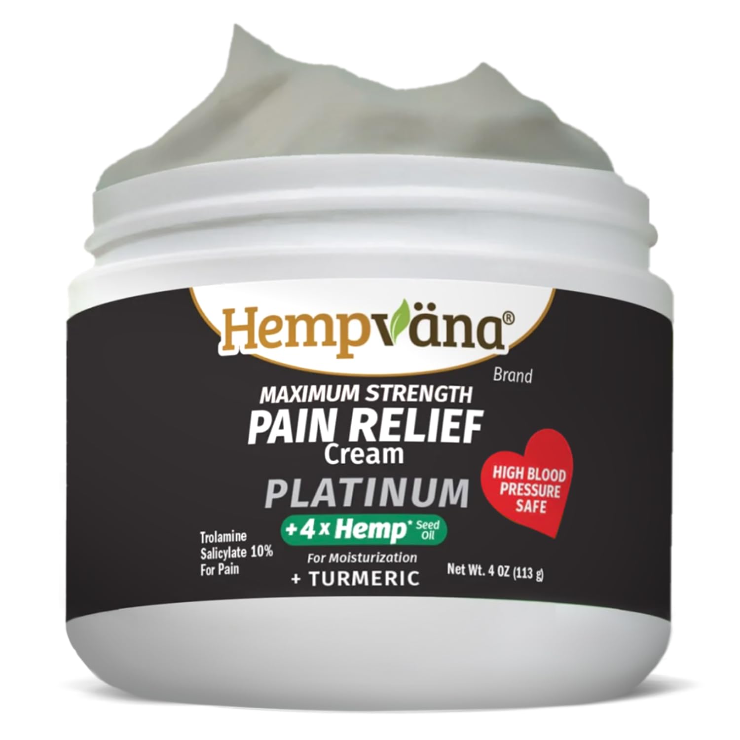 Hempvana Platinum crème-relief en flacon, absorption rapide pour muscles et articulations.