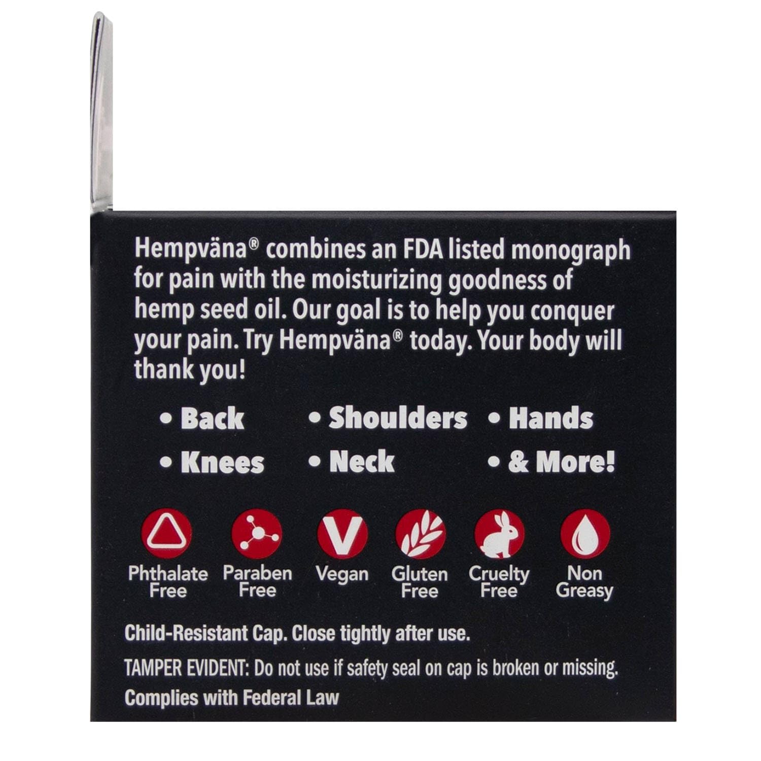 Absorption rapide d'Hempvana Platinum Lidocaïne Relief Cream après application