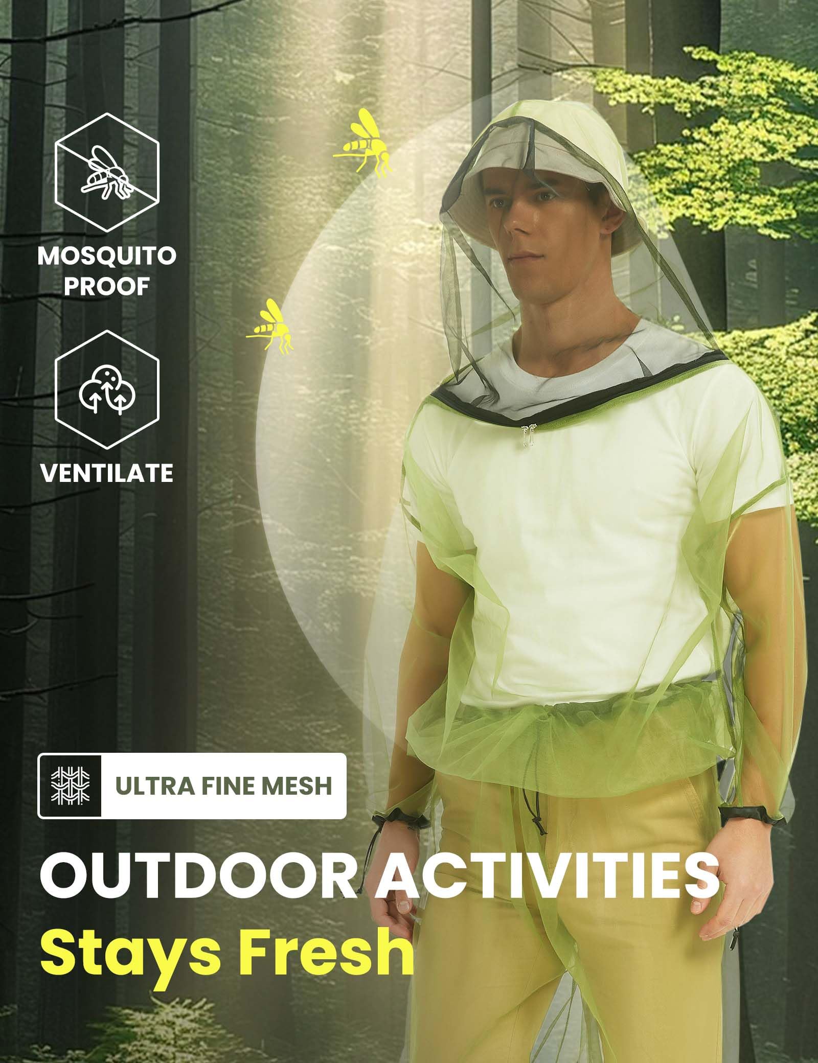 Veste HENNCHEE protection-anti-insectes pour sorties nature