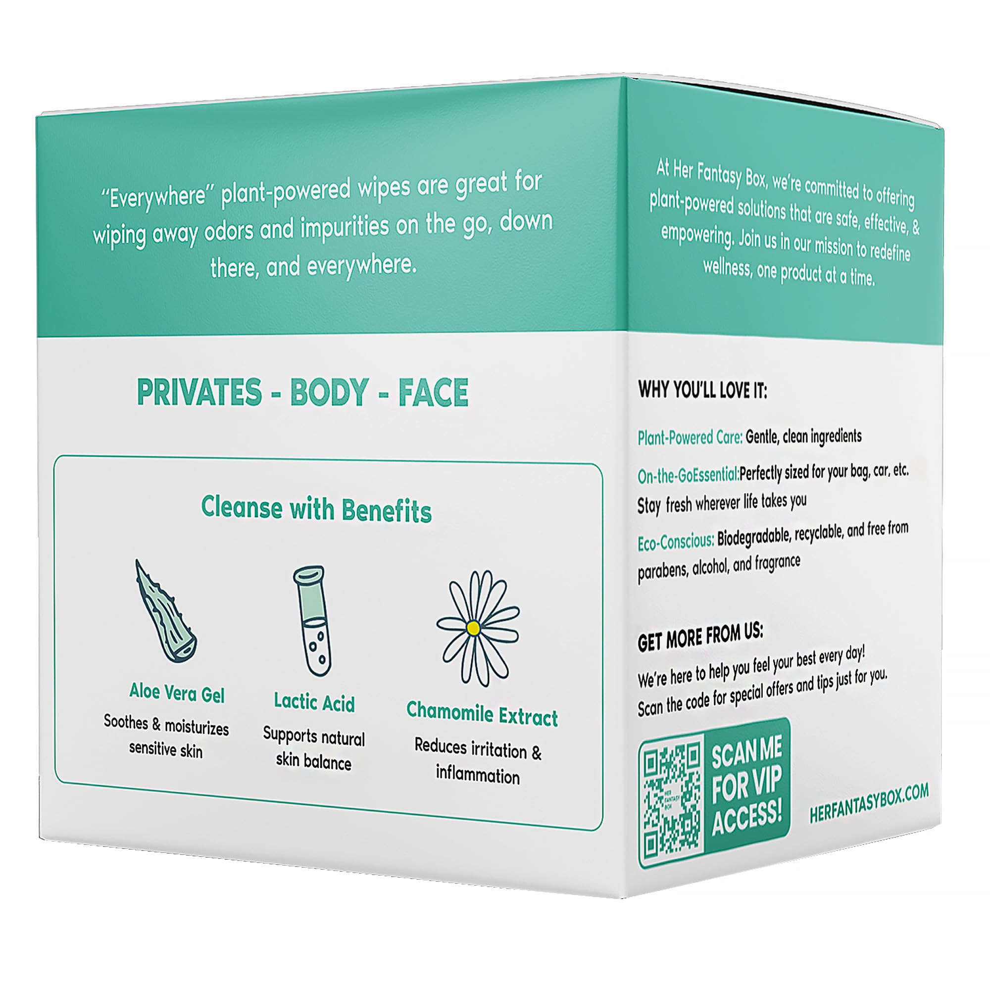 Her Fantasy Box Lingettes Biodegradables, choix écoresponsable pour l'hygiène