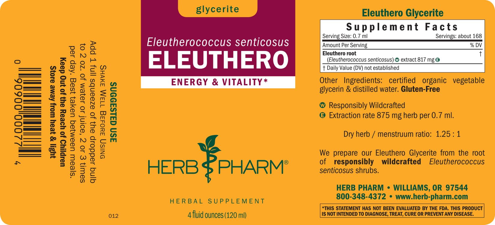 Herb Pharm Eleuthero – usage quotidien facilité par la glycérine liquide.