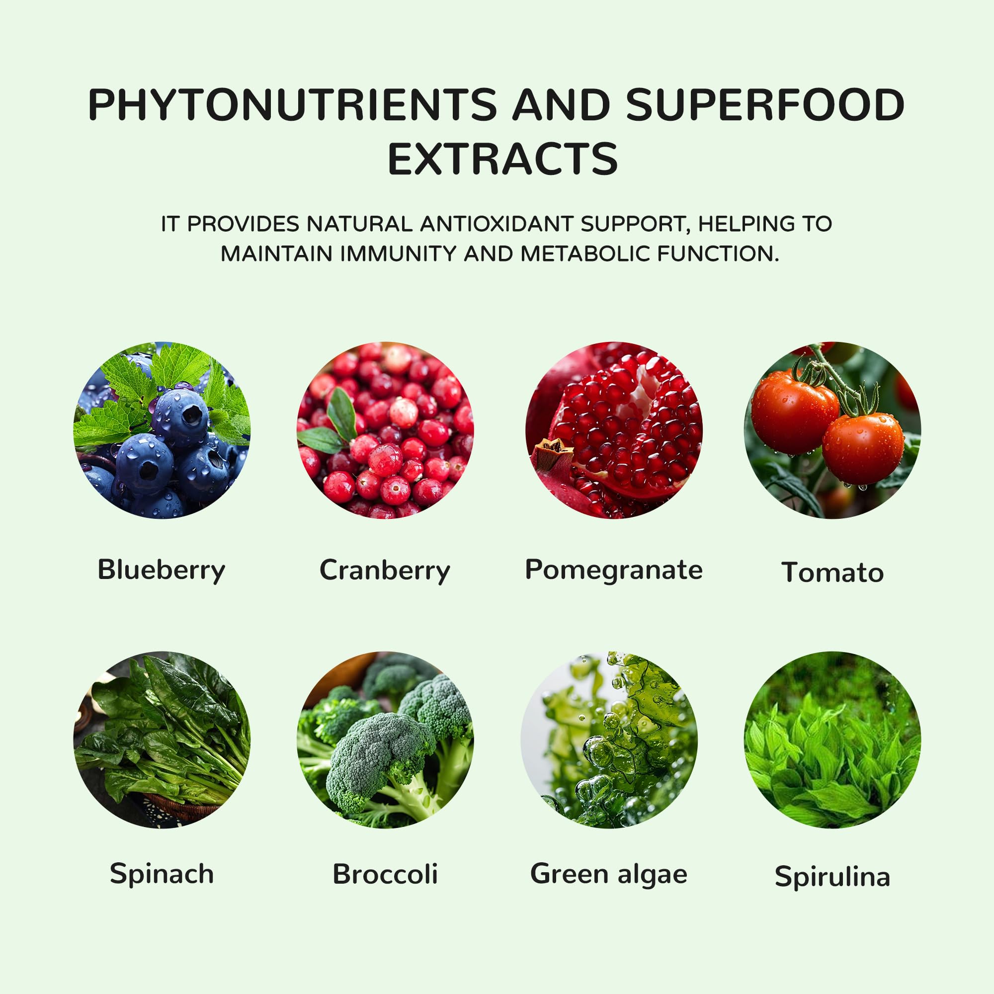 HERB PURE: mélange super-aliments avec fruits et légumes riches en antioxydants.