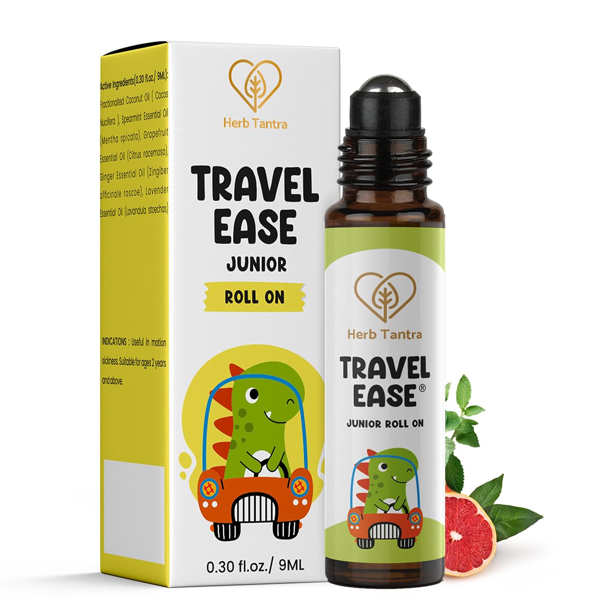 Herb Tantra Travel Ease Junior – Bouteille roll-on, soulage les nausées lors des trajets