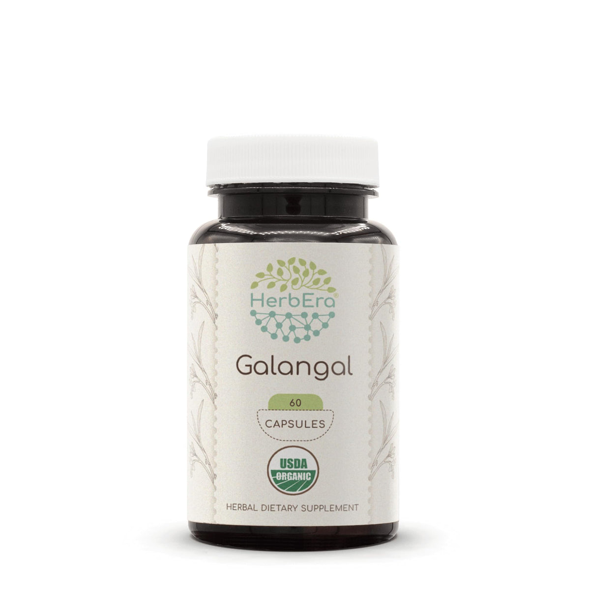 Herbera Galangal – flacon de gélules végétariennes faciles à prendre