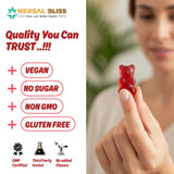 Tableau des ingrédients Herbal Bliss: vitamine C et zinc pour absorption potentielle.