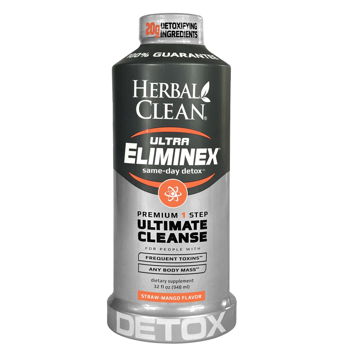 Herbal Clean Detox fraise-mangue: bouteille prête pour une purge potentielle.