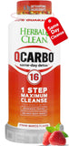 Herbal Clean Qcarbo16 – bouteille-détox fraise-mangue, soutien naturel au quotidien.
