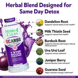Herbal Clean Qcarbo32 – étiquette mettant en avant les vitamines B2 et B12.