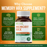 Herbal Destination Memory HRX : étiquette sans gluten sur l’emballage.
