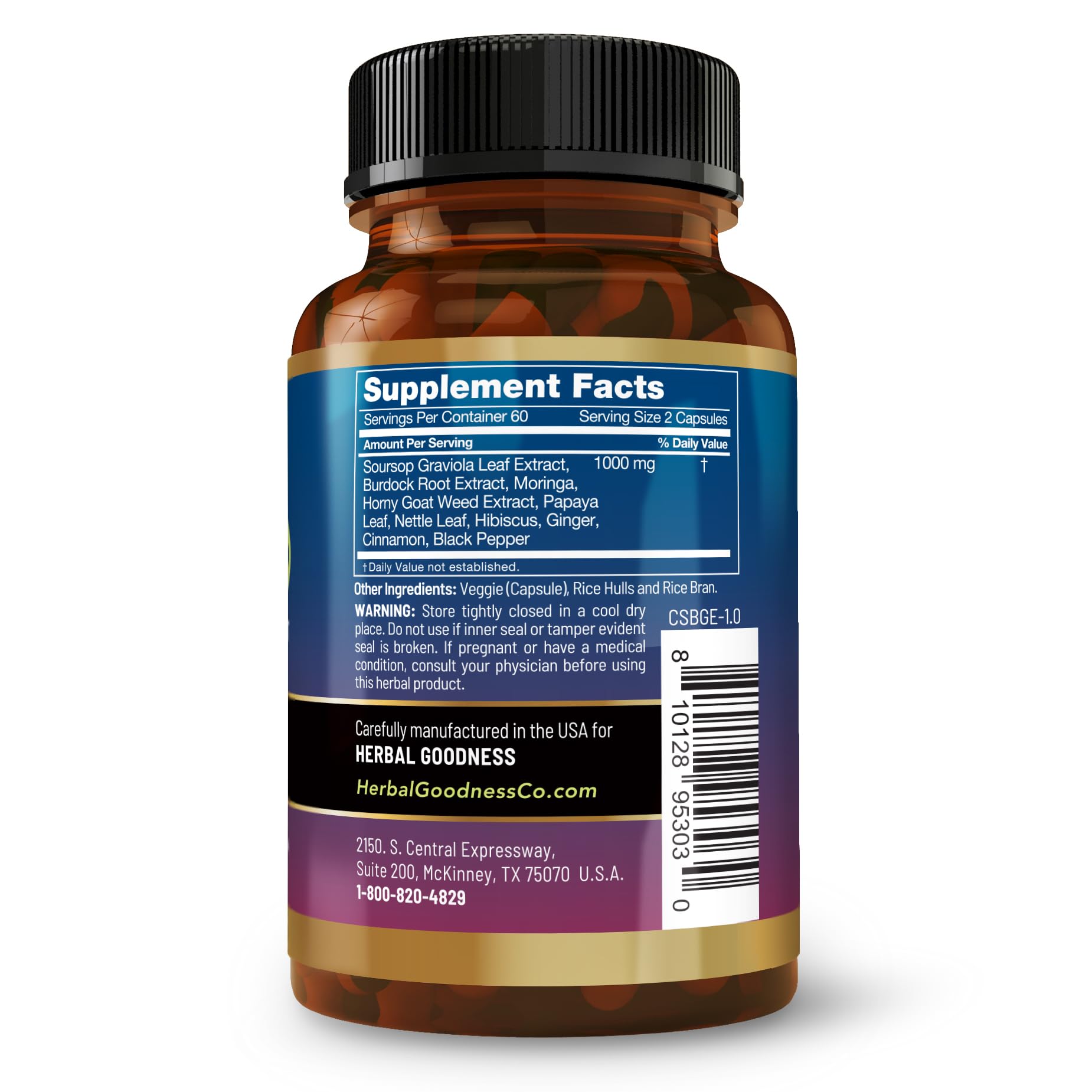 Herbal Goodness capsules cannelle poivre noir: parfum épicé et absorption facilitée.