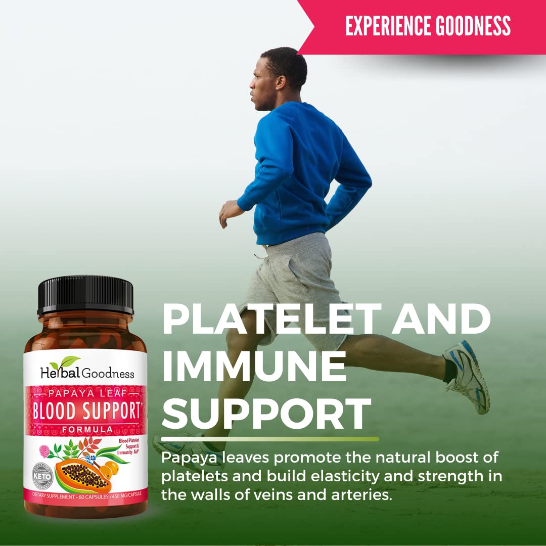 Capsules Herbal Goodness papaye 450 mg, forme végétale facile à prendre