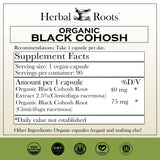 Herbal Roots Actée à Grappes Noires – capsules véganes faciles à prendre, soutien quotidien.