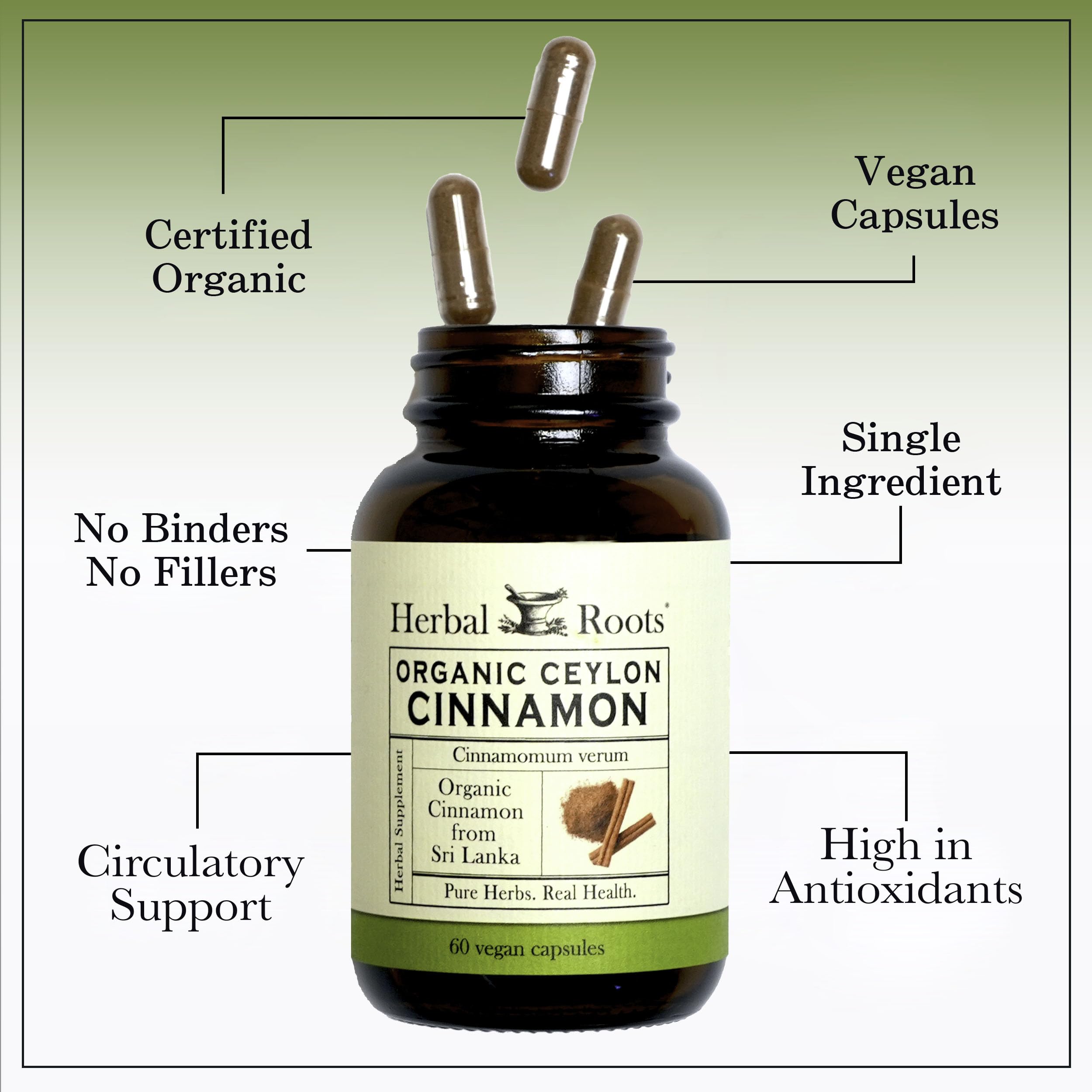 Verser les gélules Herbal Roots Cannelle de Ceylan: manipulation propre et précise