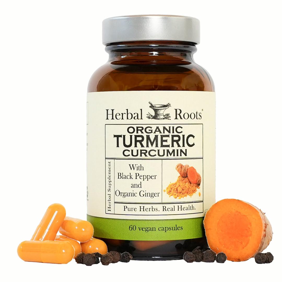 Herbal Roots capsules-curcuma-1000mg, soutien du bien-être général et énergie.