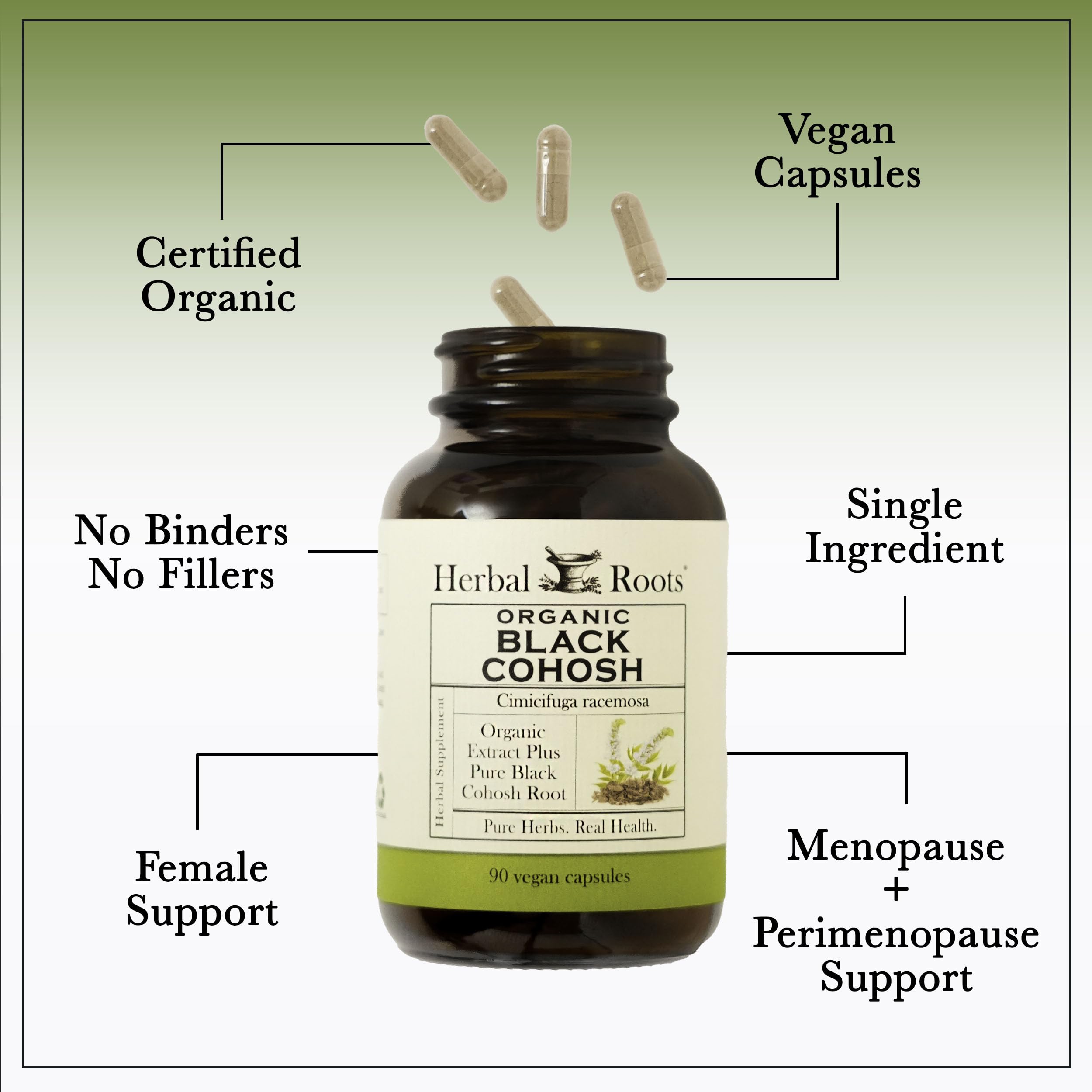 Herbal Roots Actée à Grappes Noires – emballage végan sans additifs, choix responsables.