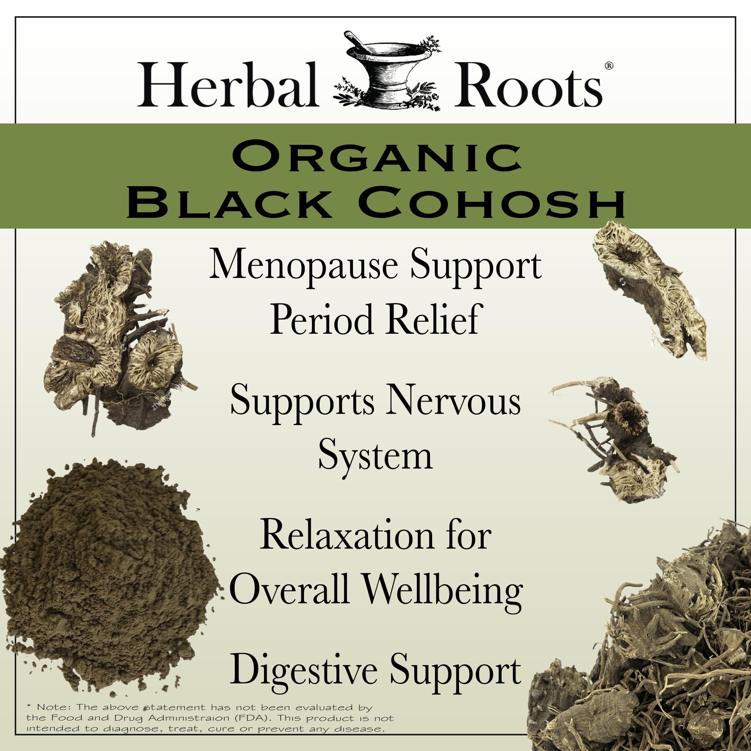 Herbal Roots Actée à Grappes Noires – étiquette biologique et cgmp, traçabilité assurée.