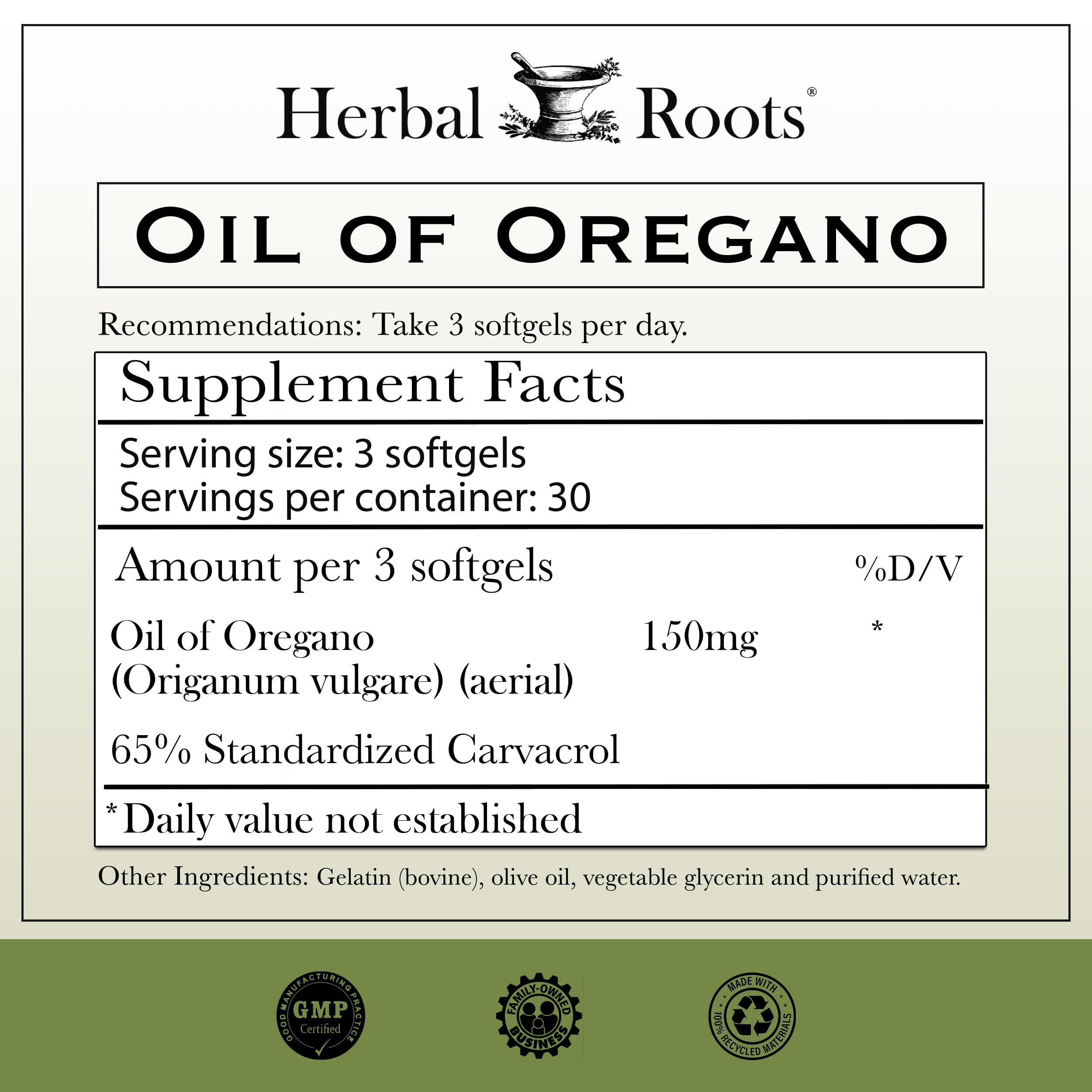 Gélules molles Herbal Roots 150 mg, prise facile au quotidien.