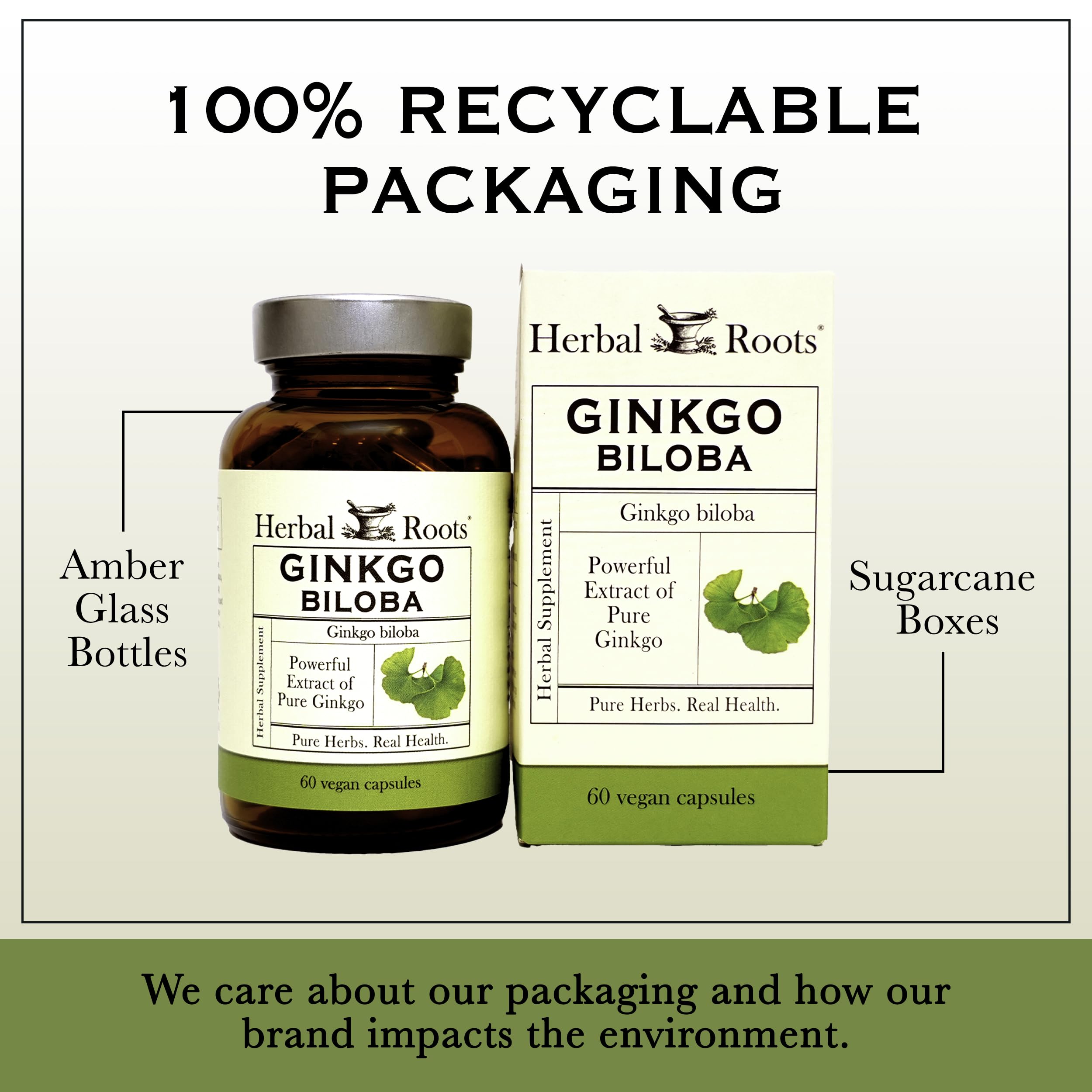 Herbal Roots Ginkgo Biloba Bio - emballage recyclable, choix responsable.
