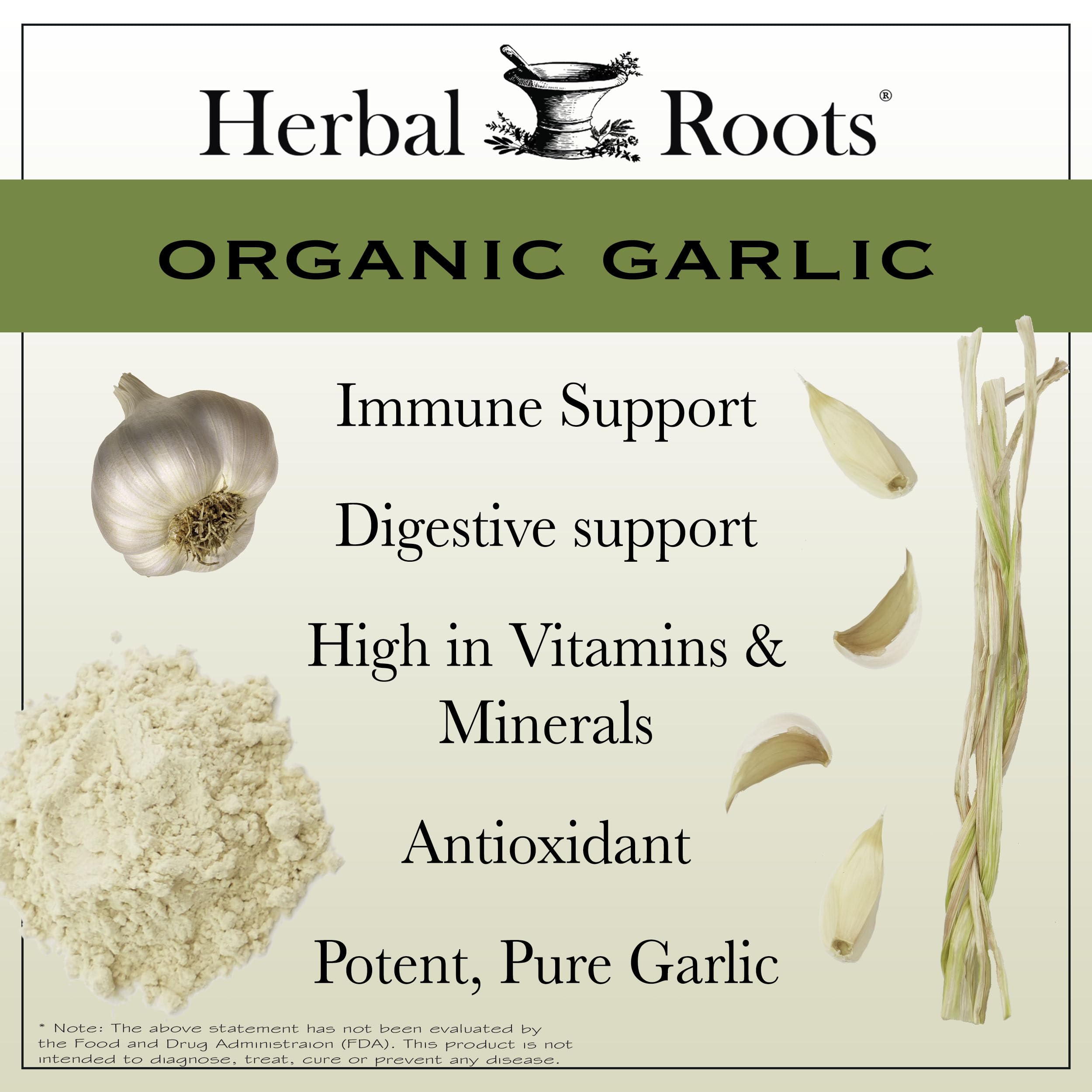 Herbal Roots pilules d ail bio pour une utilisation quotidienne.