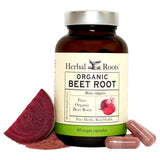 Herbal Roots — poudre de betterave biologique en capsules, pratique pour la routine santé