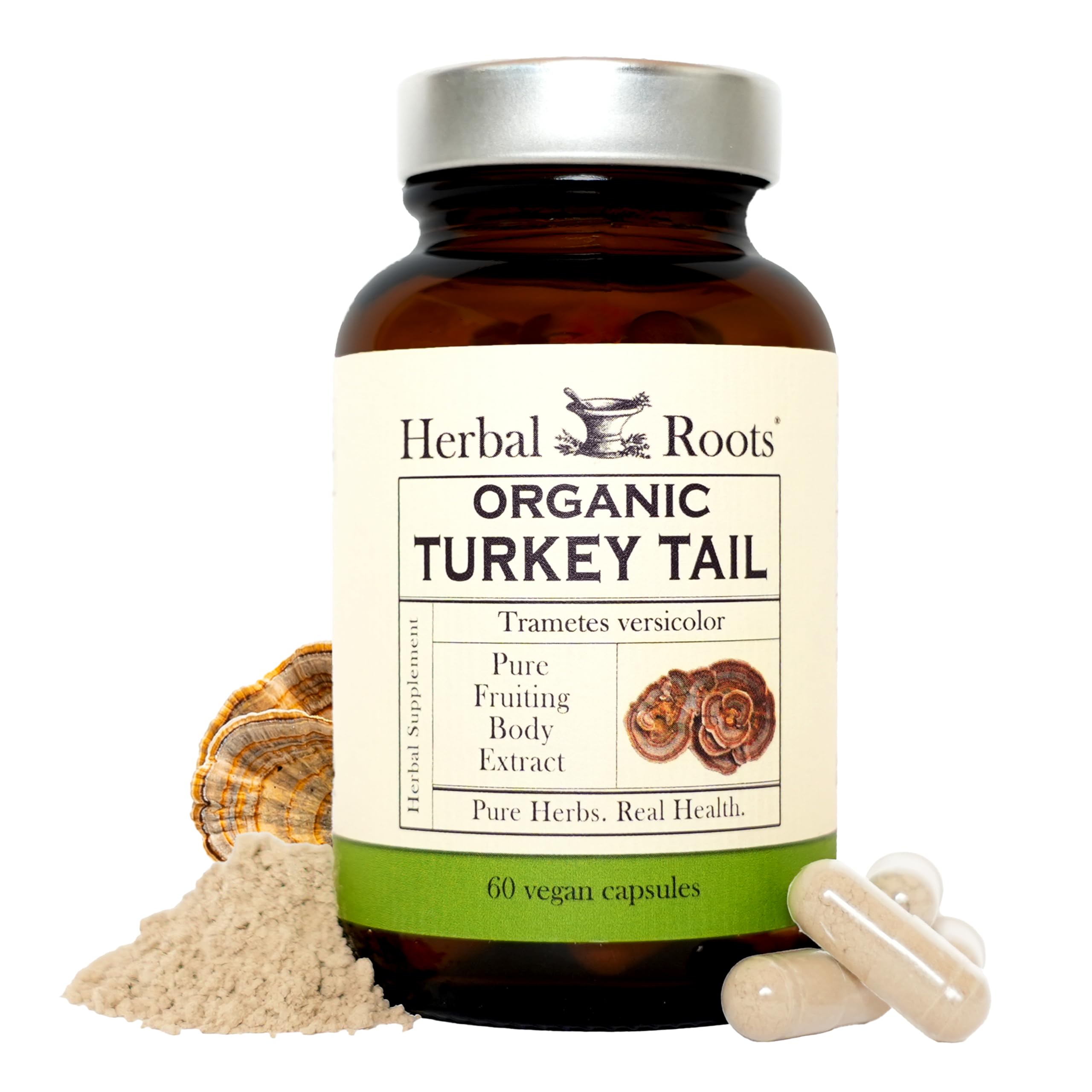 Herbal Roots flacon queue-de-dinde-fructifs, soutien immunitaire naturel.