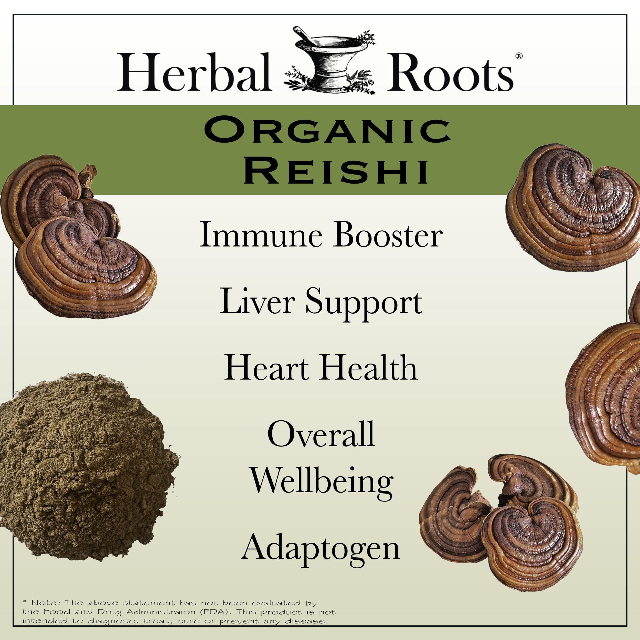 Capsules Reishi Herbal Roots: énergie et concentration grâce au corps fructifiant.