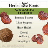 Capsules Reishi Herbal Roots: énergie et concentration grâce au corps fructifiant.