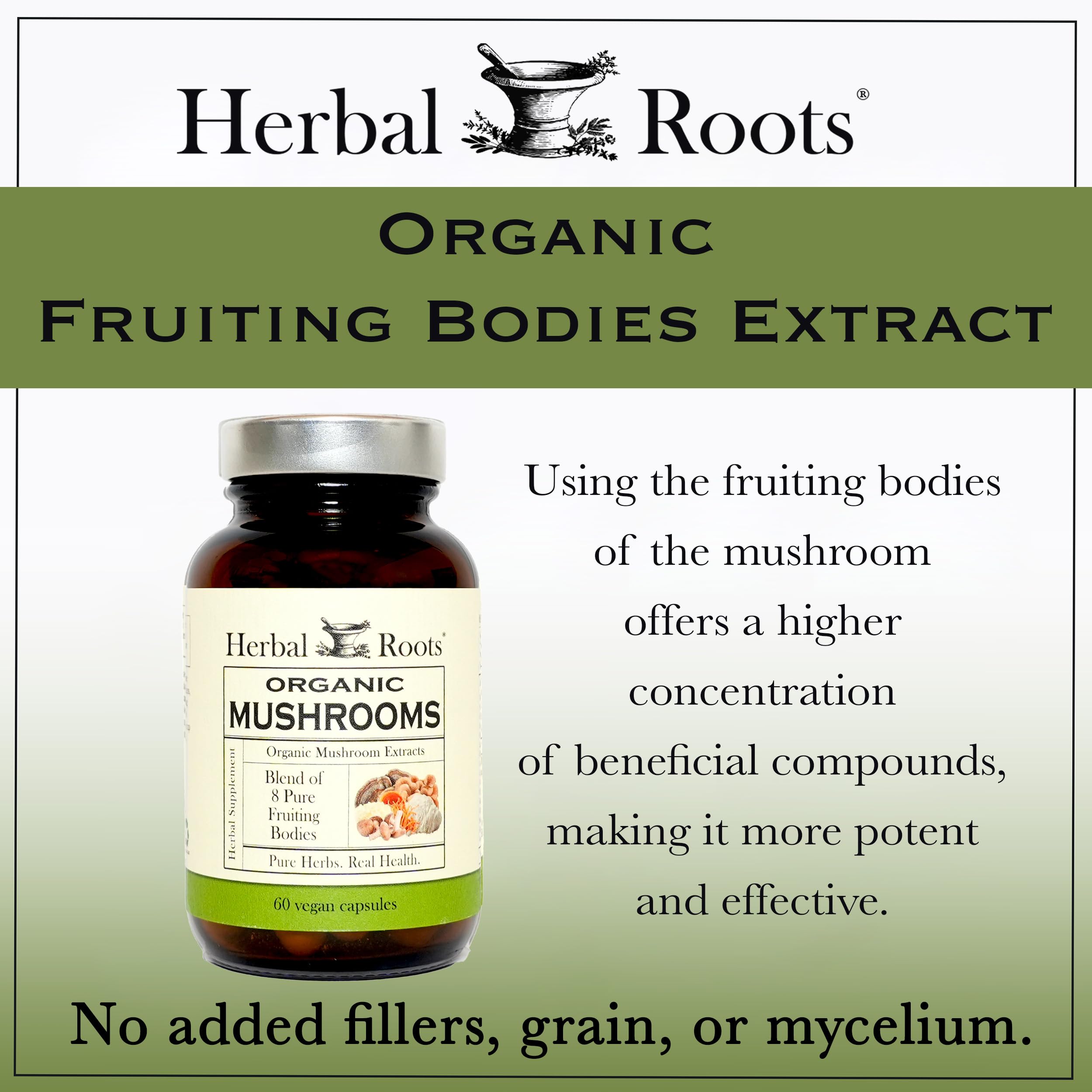 Sans liants ni additifs formulation pure Herbal Roots.