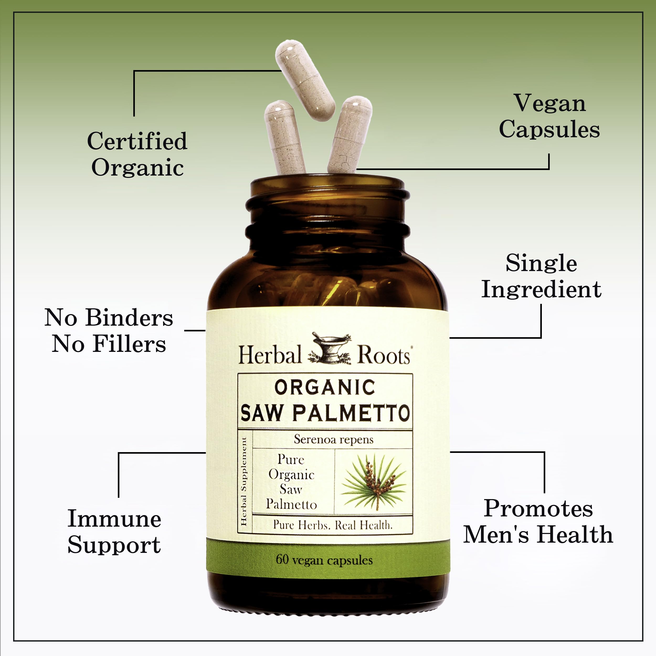 Herbal Roots Saw Palmetto: contrôles tiers, traçabilité assurée.