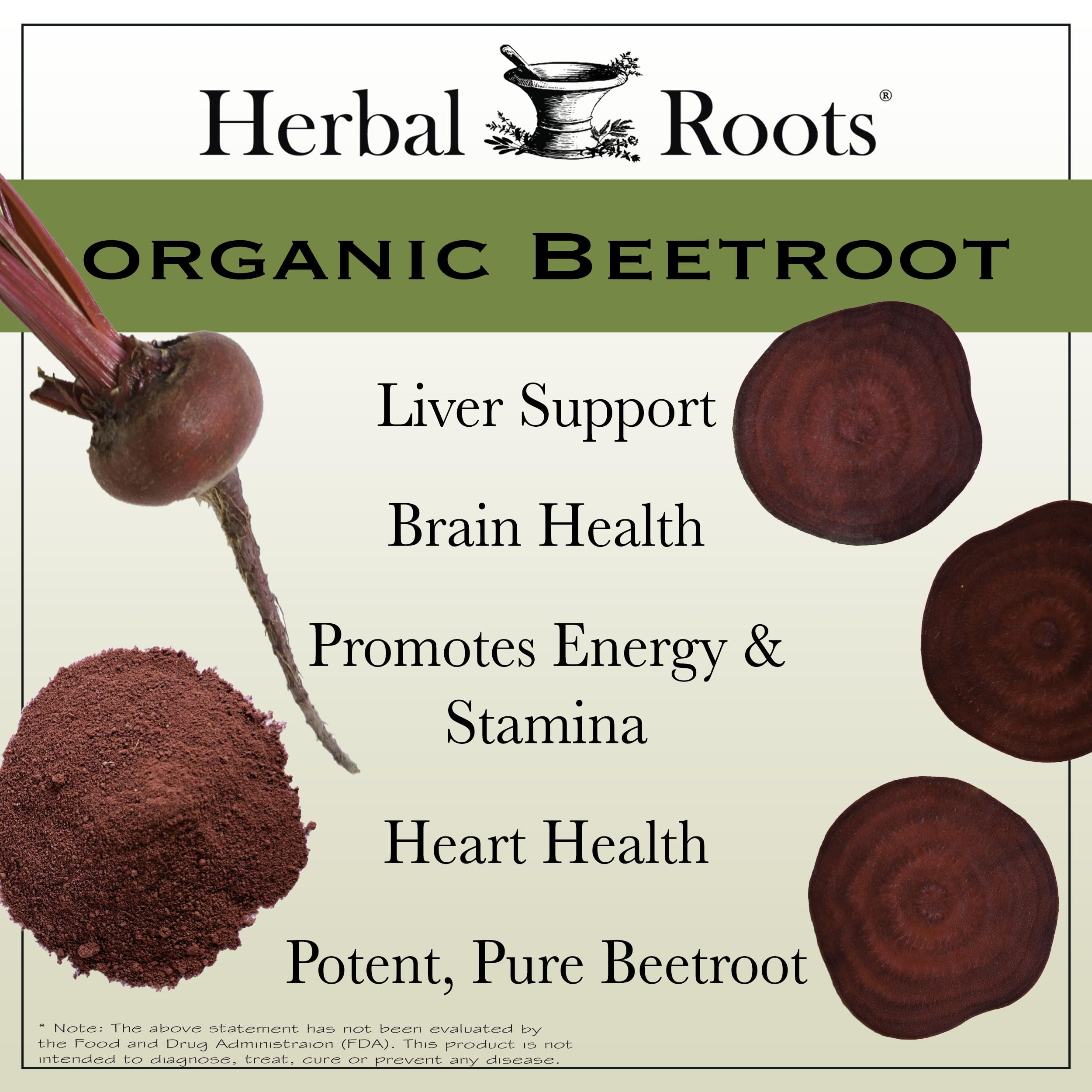 Herbal Roots — texture de poudre de betterave prête à mélanger dans des boissons