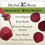 Herbal Roots — texture de poudre de betterave prête à mélanger dans des boissons
