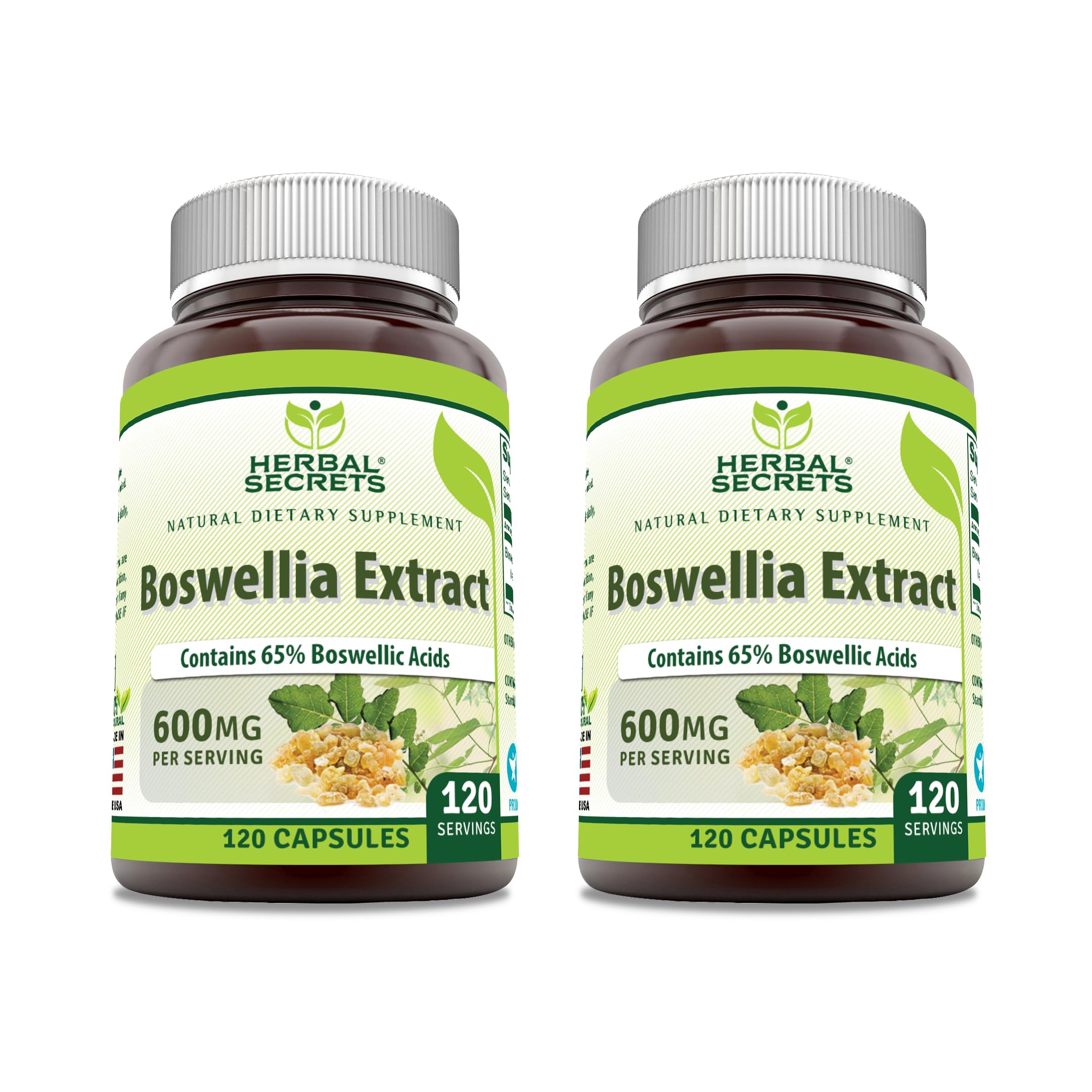 Herbal Secrets Boswellia extrait 65% en capsules, bouteille, usage quotidien possible pour le bien-être