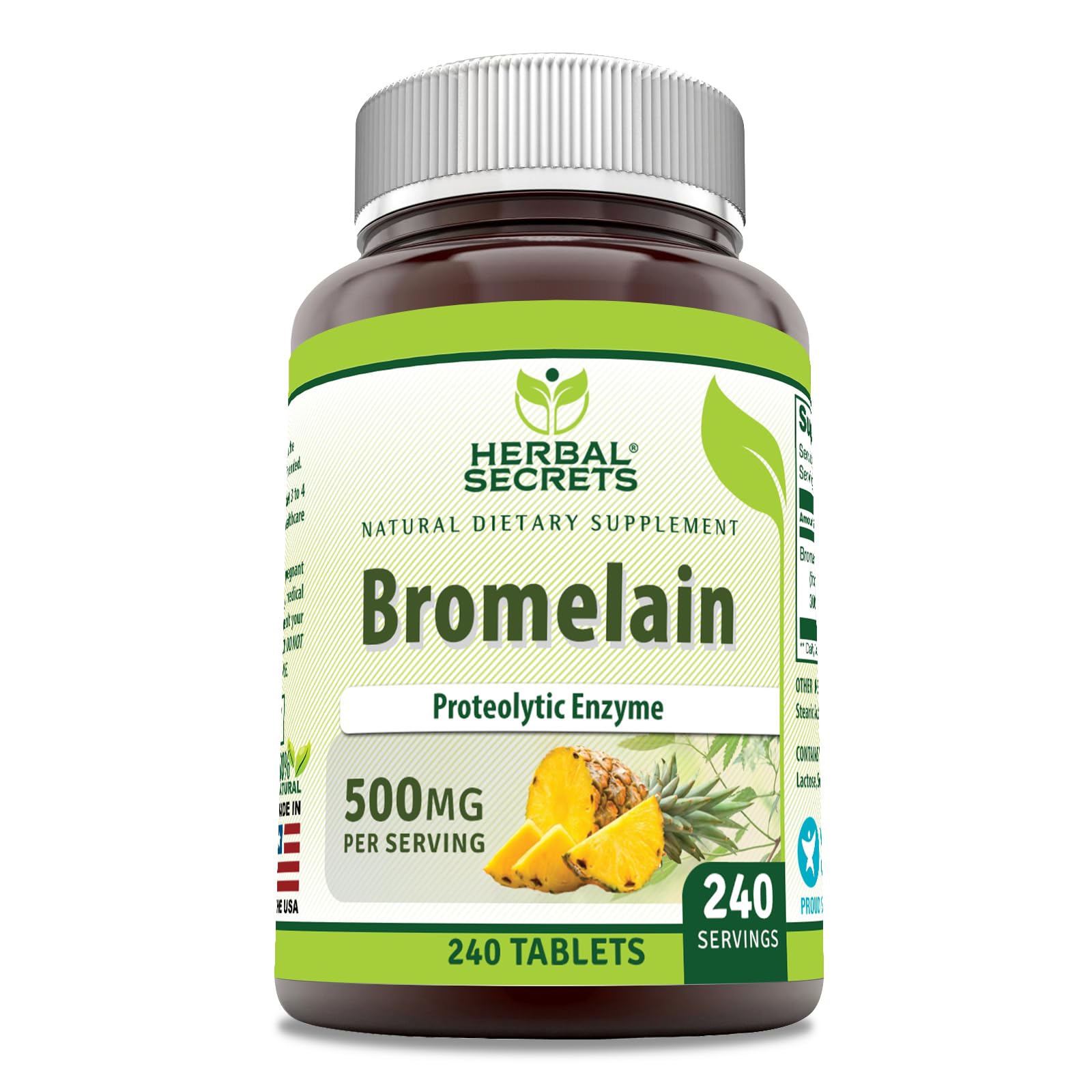 Herbal Secrets Bromélaïne 500 mg – tablettes faciles à avaler pour une routine quotidienne