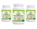 Herbal Secrets poudre psyllium entier, 16 oz, pack de 3, soutien digestif quotidien sans gluten et sans OGM.