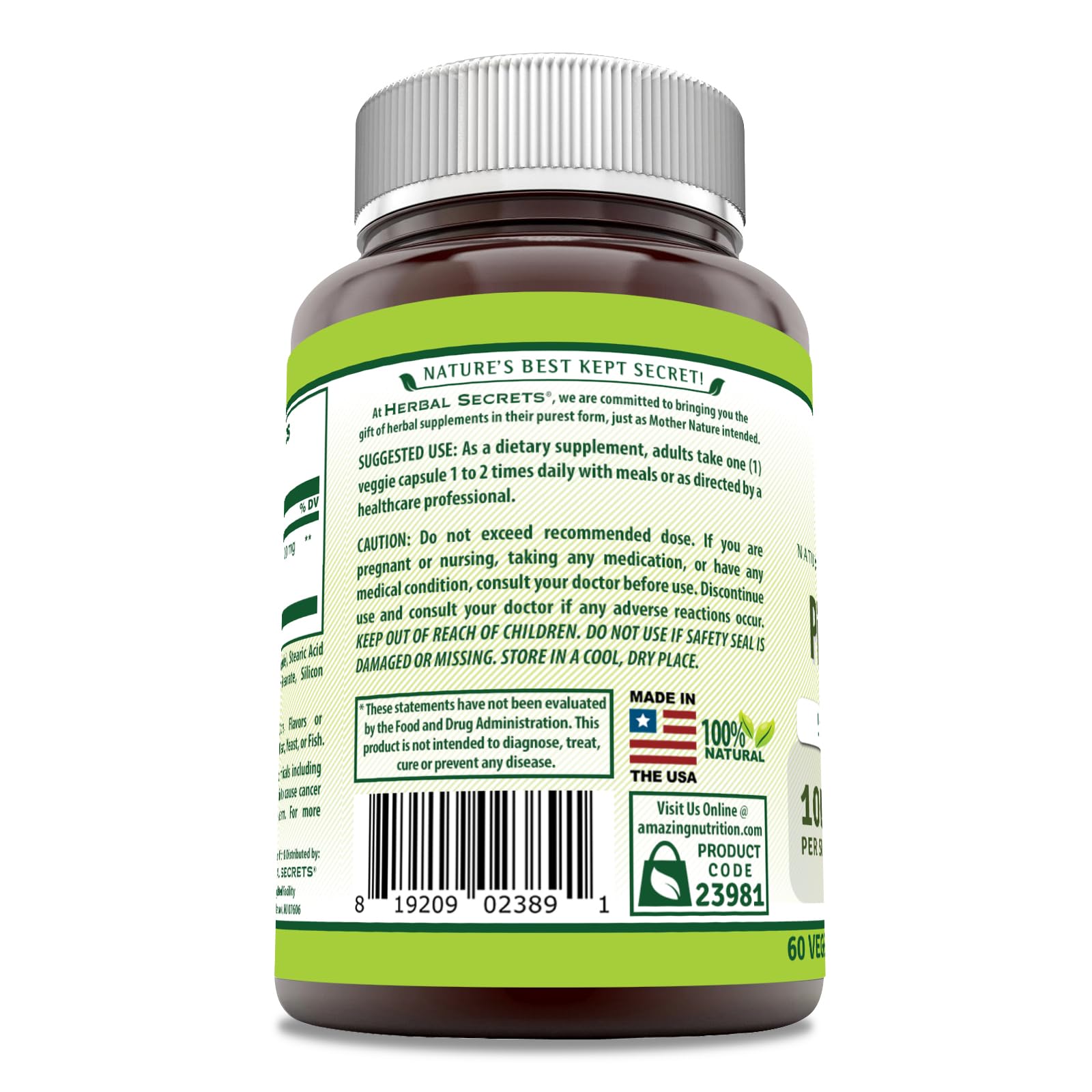 Produit sans gluten, Herbal Secrets adapté à votre régime.