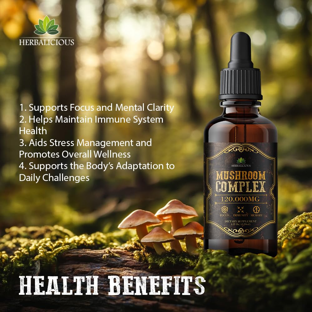 HERBALICIOUS Chaga: gouttes pour defense naturelle et vitalite